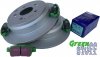 Tylne klocki GreenStuff + tarcze hamulcowe EBC seria Premium Honda Odyssey 2005-2010